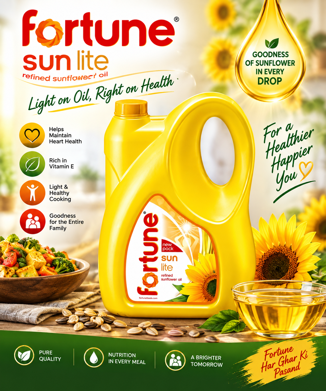 Fortune Sun Lite Refined Sunflower Oil 