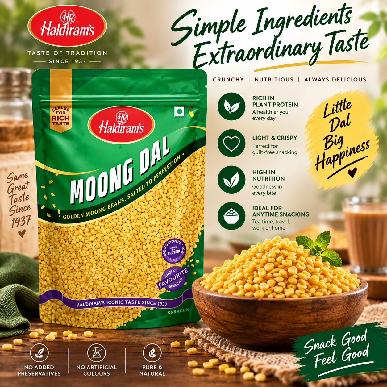 Haldiram’s Moong Dal – Crispy, Crunchy & Delicious Namkeen | Rich Taste | Perfect Anytime Snack