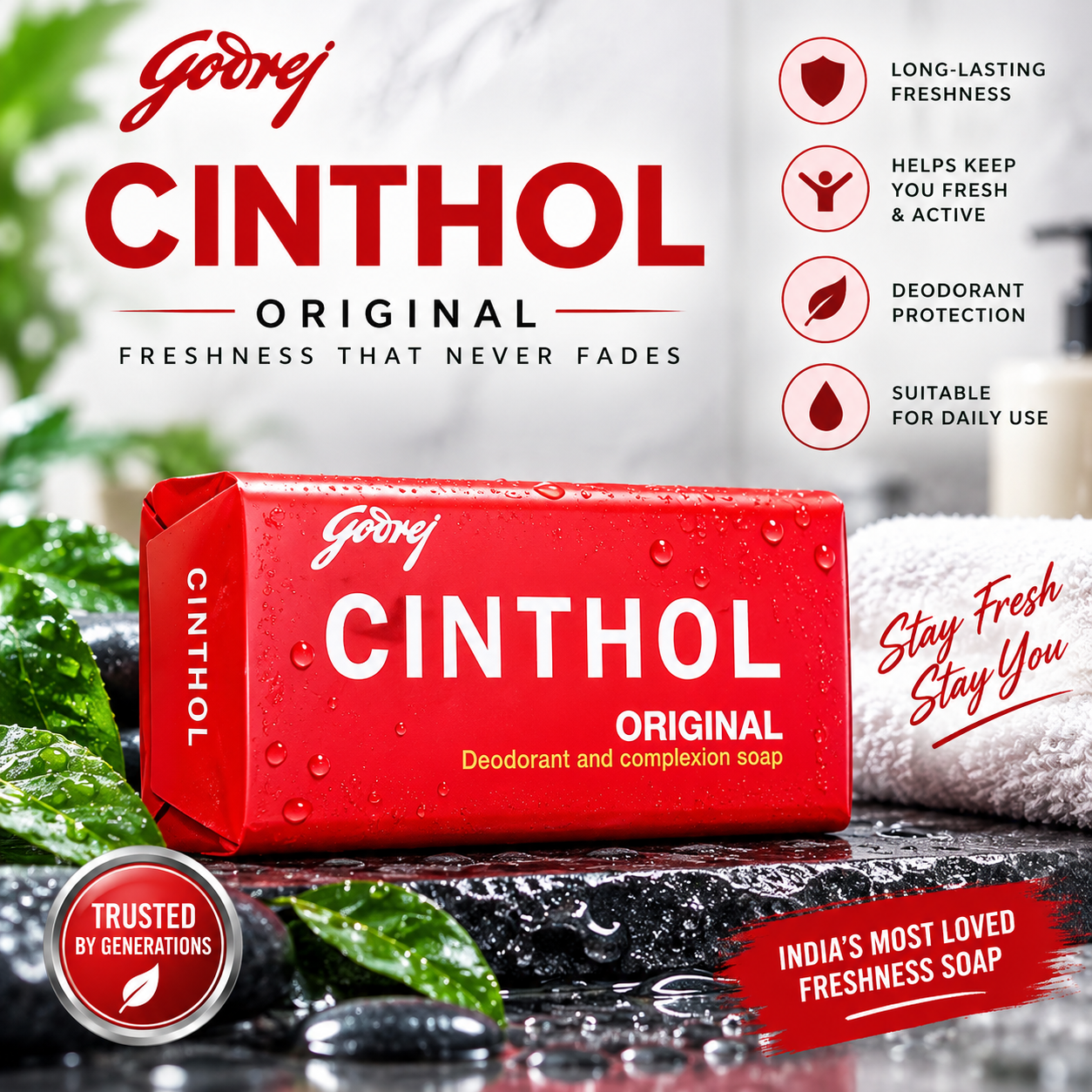 Godrej Cinthol Original Soap – Long-Lasting Freshness That Never Fades