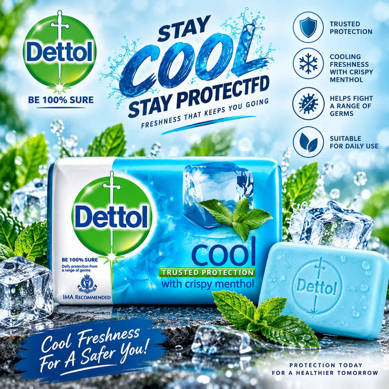 Dettol Cool Soap – Crispy Menthol Freshness & Trusted Germ Protection