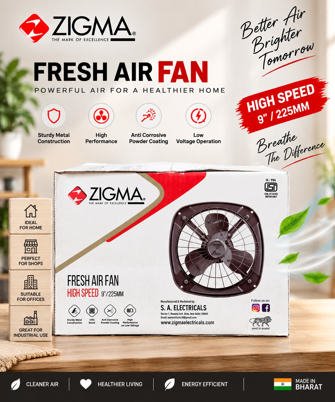 ZiGMA Fresh Air Fan – 9255 mm High Speed